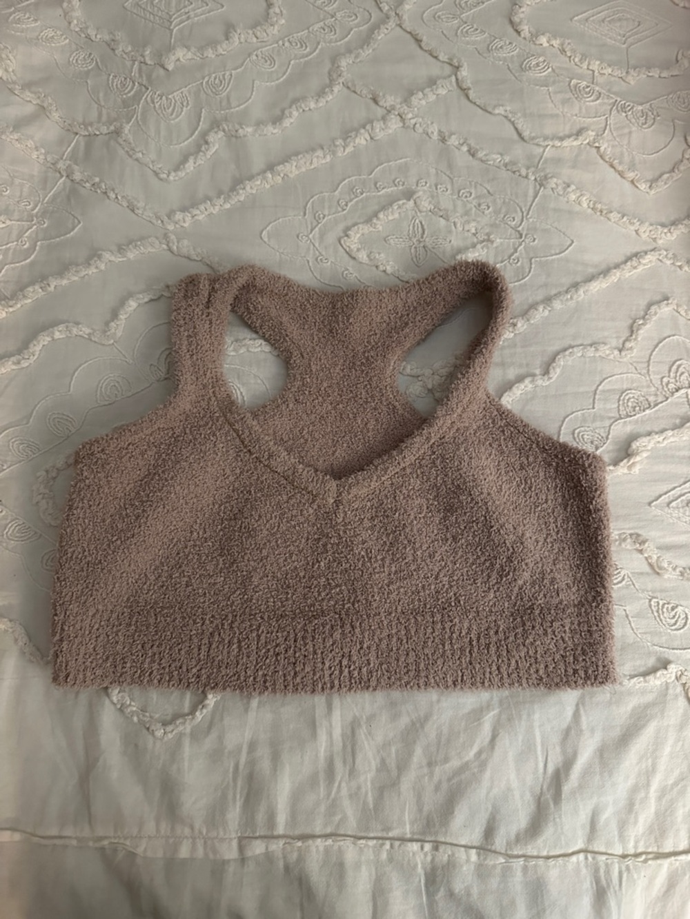 JED NORTH Plush Cropped Tank - Blush Beige